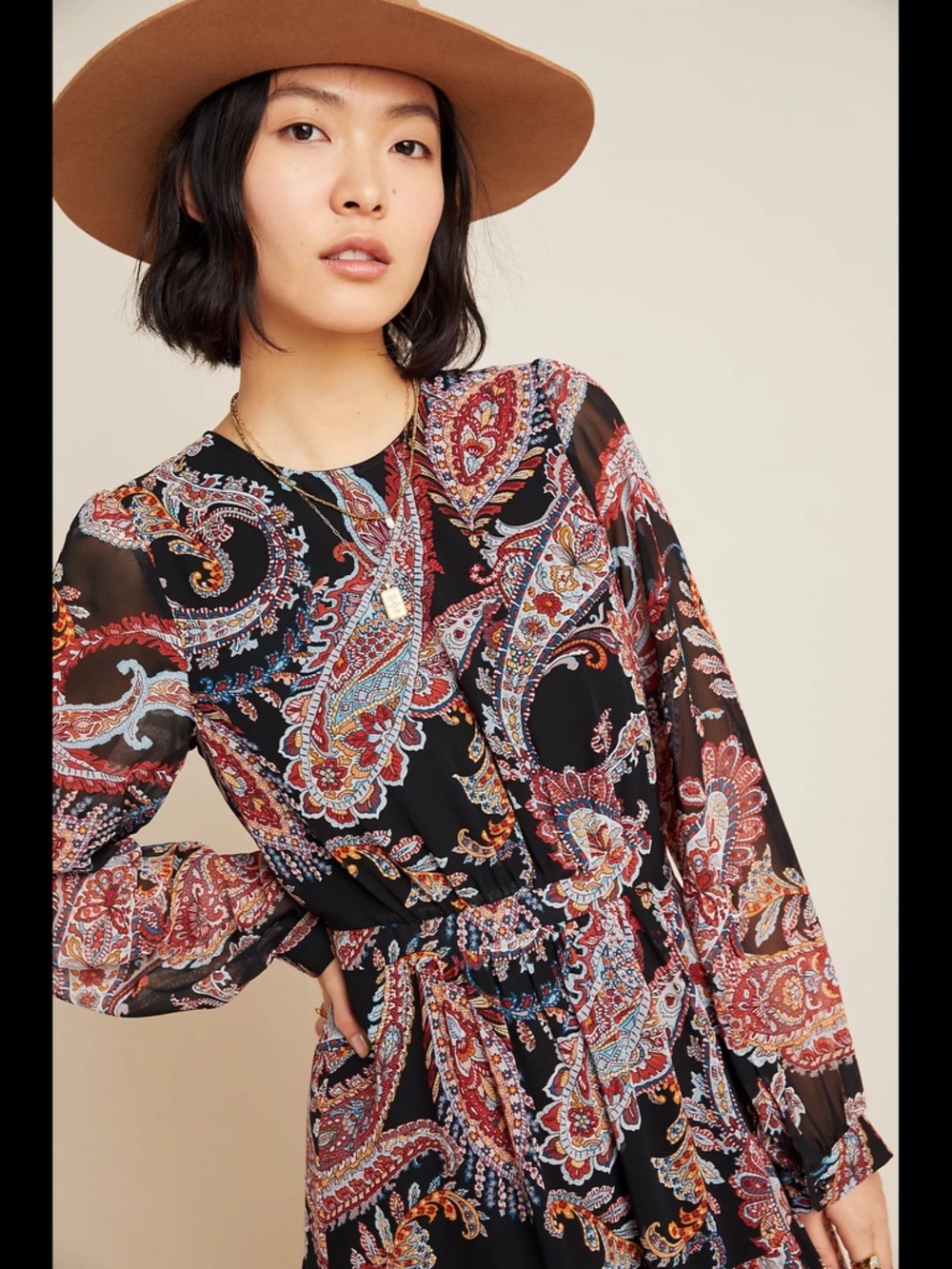 Anthropologie Paisley Long Sleeve Maxi Dress - Picture 3 of 16